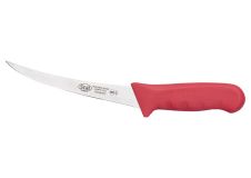 Winco KWP-60R, 6-Inch Stal High Carbon Steel Flexible Curved Boning Knife, Polypropylene Handle, Red, NSF