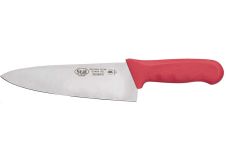Winco KWP-80R, 8-Inch Stal High Carbon Steel Chefs Knife, Polypropylene Handle, Red, NSF