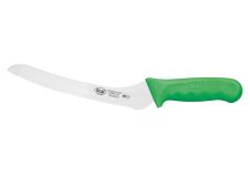 Winco KWP-92G, 9-Inch Stal High Carbon Steel Offset Bread Knife, Polypropylene Handle, Green, NSF
