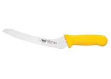 Winco KWP-92Y, 9-Inch Stal High Carbon Steel Offset Bread Knife, Polypropylene Handle, Yellow, NSF