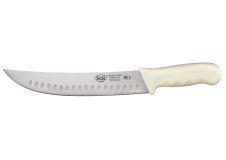 Winco KWP-93, 9-Inch Stal High Carbon Steel Offset Bread Knife, Polypropylene Handle, White, NSF