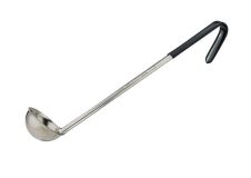 Winco LDCN-1, 1 Oz 12-Inch One Piece Stainless Steel Sauce Ladle w/Coated Handle, Black, NSF