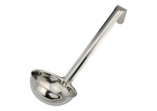 Winco LDI-40SH, 4 Oz 6.5-Inch One Piece Stainless Steel Soup Short Handle Ladle, NSF