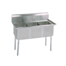 L&J LJ1515-3 15x15-inch Stainless Steel 3-Compartment Sink