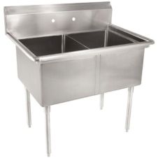 L&J LJ2020-2 20x20-inch Stainless Steel 2-Compartment Sink