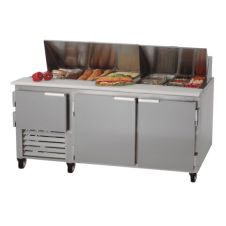 Leader LM84, 84-Inch Mega Top Bain Marie / Sandwich & Salad Refrigerated Prep Table with 2 Full & 1 Half Door