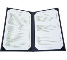 Winco LMD-814BK Black Two-Views Menu Cover for 8.5x14-Inch Insets
