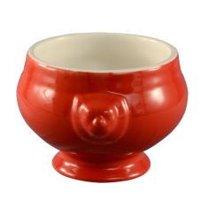 C.A.C. LN-15-R, 15 Oz 6.25-Inch Red Porcelain Lion Head Bouillon Bowl, 2 DZ/CS