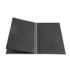 C.A.C. MCC4-14GY, 8.5x14-inch 4-Panel Faux Leather Gray Menu Cover