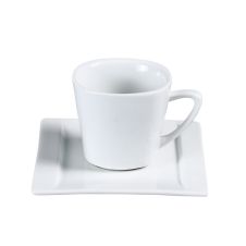 Yanco ML-001 7 Oz 3-Inch Mainland Porcelain Square White Coffee/Tea Cup, 36/CS
