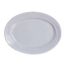 Yanco MM-12 10.25x7.75-Inch Miami Porcelain Oval White Platter, 24/CS