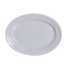 Yanco MM-13 11.75x8.75-Inch Miami Porcelain Oval White Platter, DZ