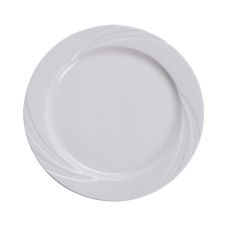 Yanco MM-21 12-Inch Miami Porcelain Round White Plate, DZ