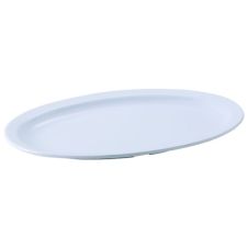 Winco MMPO-138W, 13x8-Inch Oval Melamine Platters with Narrow Rim, White, 1 Dozen, NSF