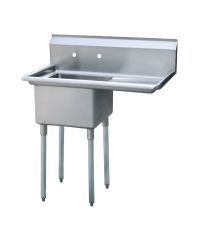 Atosa MRSA-1-R, 18 x 18-Inch Bowl 1-??ompartment Stainless Steel Sink with Right Drainboard, NSF