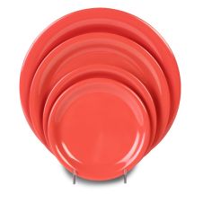 Yanco MS-109RD 9-Inch Milestone Melamine Narrow Rim Round Orange Red Plate, 24/CS
