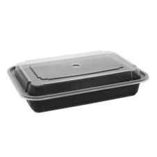 Pactiv NC868B-NS, 28 Oz Newspring Microwavable Takeout Container and Lid Combo, 150/CS
