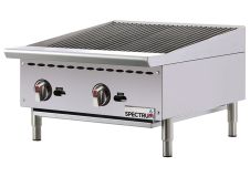 Winco NGCB-24R 24-Inch Spectrum Gas Charbroiler with 2 Heat Zones, EA