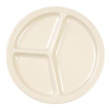 Thunder Group NS701T 8.75 Inch Western Nustone Tan Melamine Round Beige Deep 3 Compartment Plate, DZ