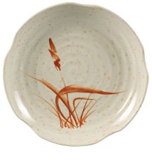 Yanco OR-1816 16-Inch Orchis Melamine Lotus Shape Gold Plate, DZ