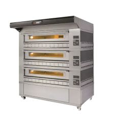 AMPTO P150G A3, Moretti Forni Series Gas Pizza Bake Oven Triple Deck, 240 Volts