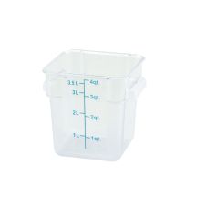 Winco PCSC-4C, 4-Quart Clear Square Polycarbonate Food Storage Container, NSF