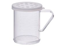 Winco PDG-10CXL, 10oz Dredge with Clear Snap-on Lid, Extra Large Hole