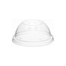 3198DLH Clear Dome Plastic Cup Lid with Hole For 12-24 Oz Cups, 1000/CS