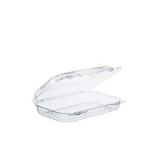 Dart PET30UT1 9x7x2-Inch StayLock Clear Oblong PET Container With A Shallow Dome Hinged Lid, 250/CS