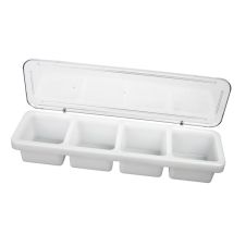 Thunder Group PLBC004P, 18x5-Inch Plastic 4 Compartment Bar Caddies with Cover