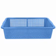 Thunder Group PLFB005B, 14 1/4x11 1/4-Inch Plastic Rectangular Colander without Handles, Blue