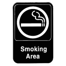Thunder Group PLIS6902BK, 6x9-inch 'Smoking Area' Information Sign