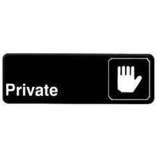 Thunder Group PLIS9303BK, 9x3-inch 'Private' Information Sign