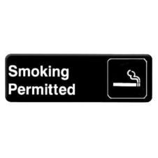 Thunder Group PLIS9312BK, 9x3-inch 'Smoking Permitted' Information Sign