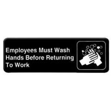 Thunder Group PLIS9325BK, 9x3-inch 'Employees Must Wash Hands' Information Sign