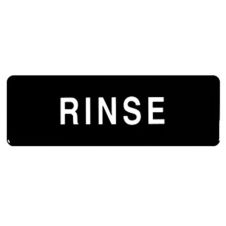 Thunder Group PLIS9339BK, 9x3x1-inch Acrylonitrile Styrene Information Sign with 'Rinse' Symbol, EA