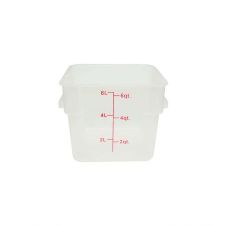 Thunder Group PLSFT006TL, 6-Quart Plastic Square Food Storage Containers, Translucent