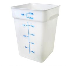 Thunder Group PLSFT022PP, 22-Quart Plastic Square Food Storage Containers w/o Lid, White