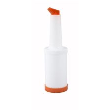 Winco PPB-2O, 2-Quart Liquor Juice Pour Bottle with Orange Spout Lid
