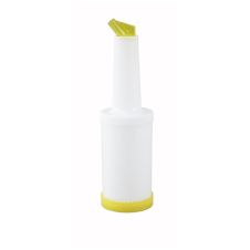 Winco PPB-2Y, 2-Quart Liquor Juice Pour Bottle with Yellow Spout Lid