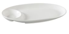 Yanco PS-2013 13x7-Inch Piscataway Porcelain Oval White Compartment Dish, DZ