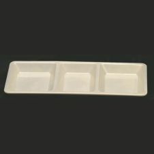 Thunder Group PS5103V 28 Oz 15 x 6 1/4 x 1 3/8 Inch Western Passion Pearl Melamine Rectangular 3 Compartment Tray, EA