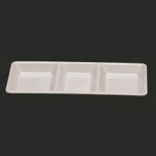 Thunder Group PS5103W 28 Oz 15 x 6 1/4 x 1 3/8 Inch Western Passion White Melamine Rectangular 3 Compartment Tray, EA