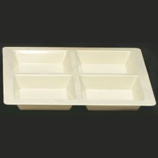 Thunder Group PS5104V 60 Oz 13 1/2 x 1 3/8 Inch Deep Western Passion Pearl Melamine Square 4 Compartment Tray, EA