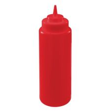 Winco PSW-12R, 12-Ounce Red Wide Mouth Squeeze Bottle