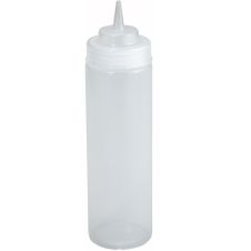 Winco PSW-24, 24-Ounce Clear Wide Mouth Squeeze Bottle