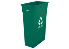 Winco PTC-23GR, 23 Gallon Slender Recycle Trash Can w/o Lid, Green, NSF