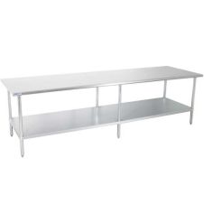 Prepline PWTG-3096, 30x96-inch Stainless Steel Worktable with Galvanized Undershelf