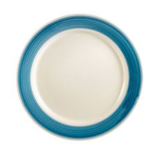 C.A.C. R-16-BLU, 10.5-Inch Stoneware Blue Plate with Rolled Edge, DZ