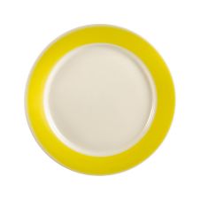 C.A.C. R-8-Y, 9-Inch Stoneware Yellow Plate with Rolled Edge, 2 DZ/CS